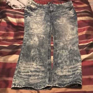 Straight fit acid wash jeans